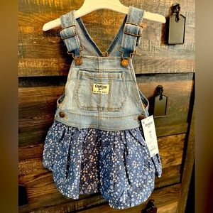 OshKosh Denim Overalls Dress NWT 12M